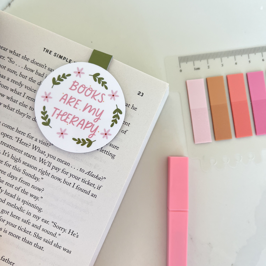 Books Are My Therapy Magnetic Bookmark
