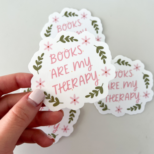 Books Are My Therapy Sticker