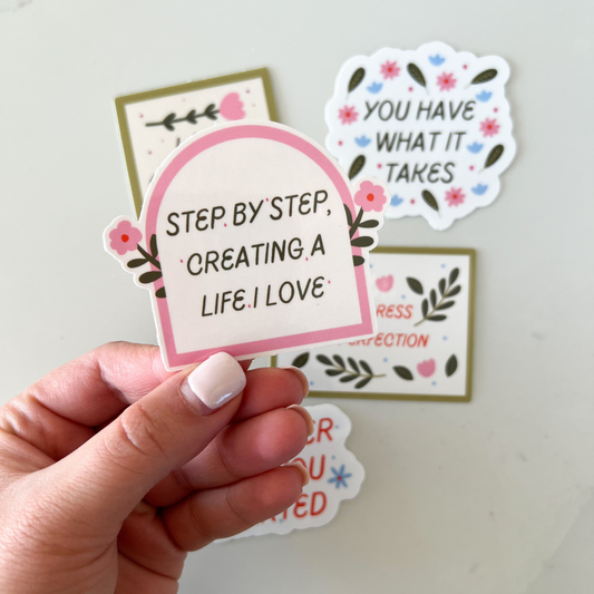 Inspirational Quote Sticker Set of 5