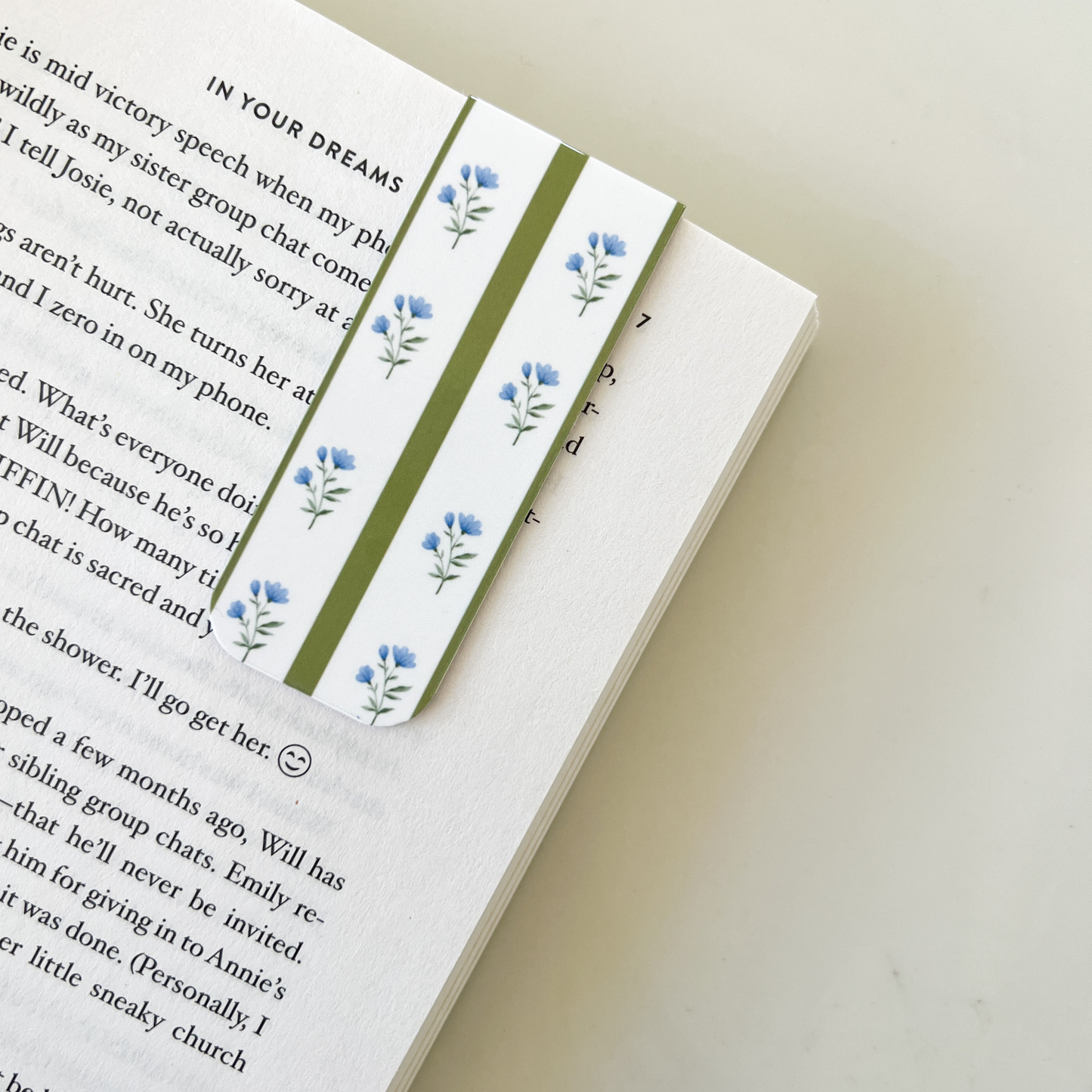 Flowers & Stripes Magnetic Bookmark