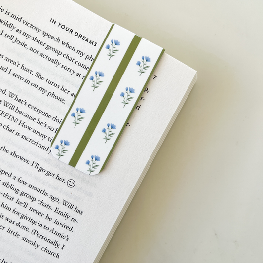 Flowers & Stripes Magnetic Bookmark