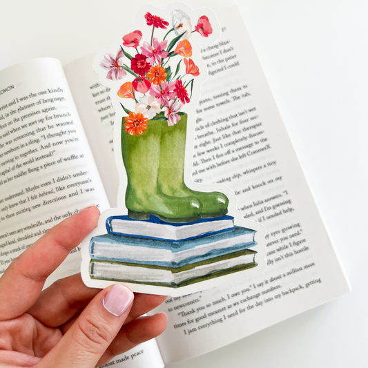 Books & Flower Boot Bookmark