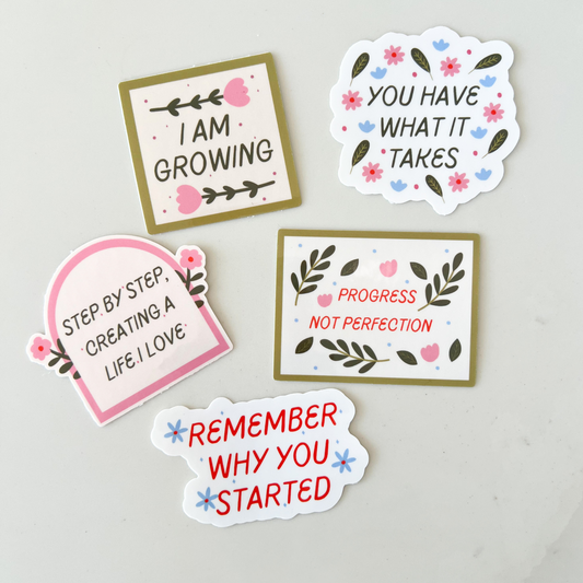 Inspirational Quote Sticker Set of 5