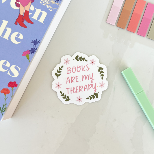 Books Are My Therapy Sticker