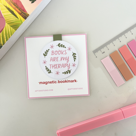 Books Are My Therapy Magnetic Bookmark