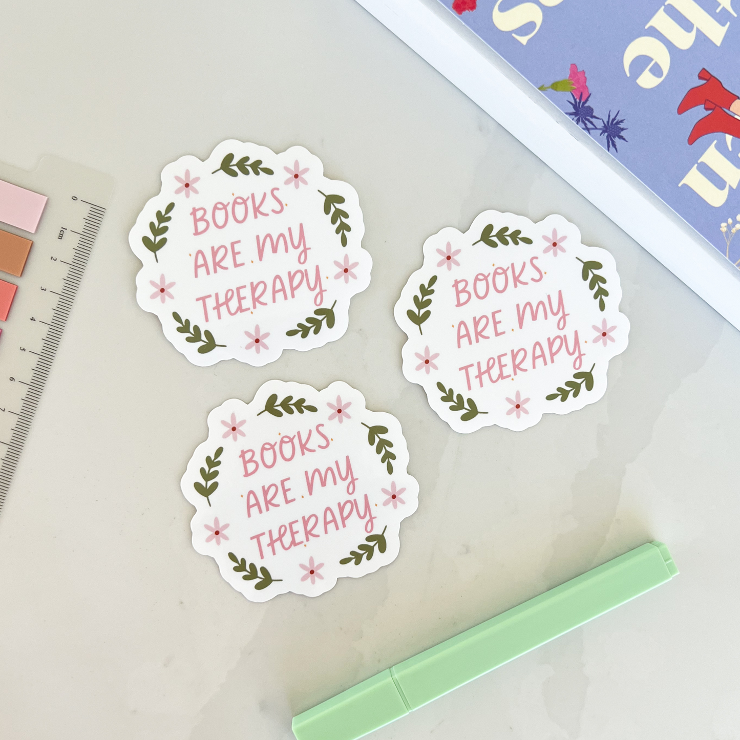 Books Are My Therapy Sticker