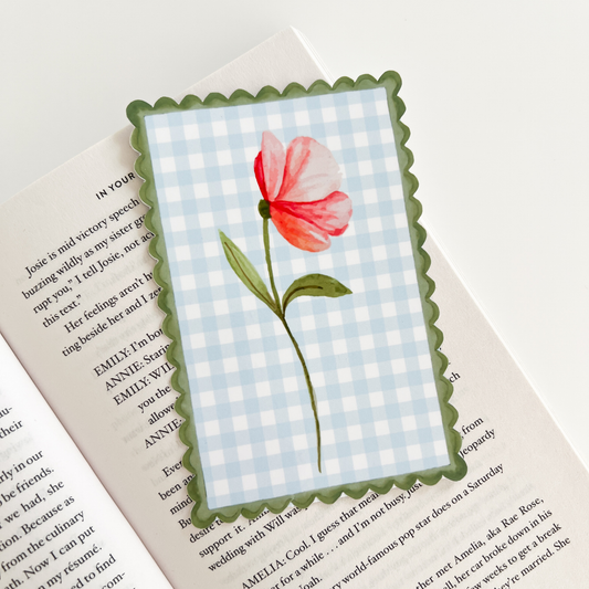 Gingham Flower Bookmark