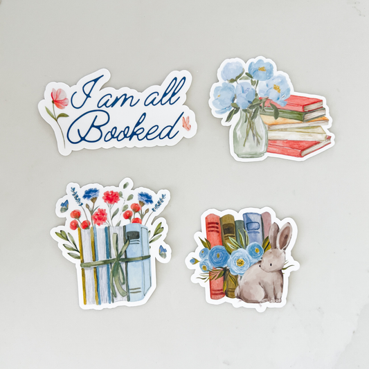 Spring Bookish Stickers Set