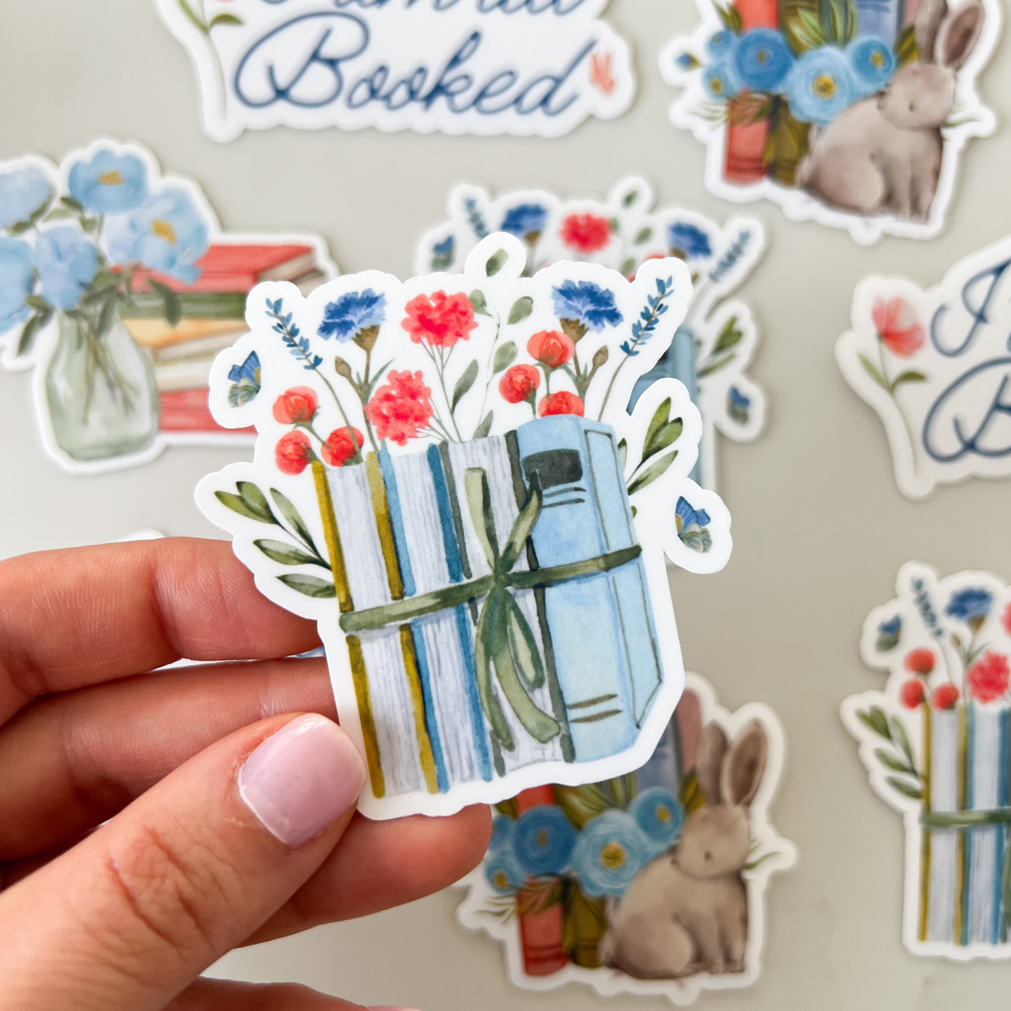 Floral Watercolor Books Sticker