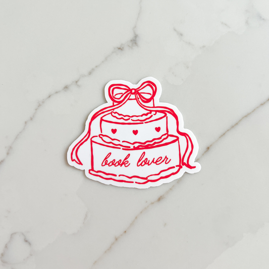Book Lover Cake Sticker