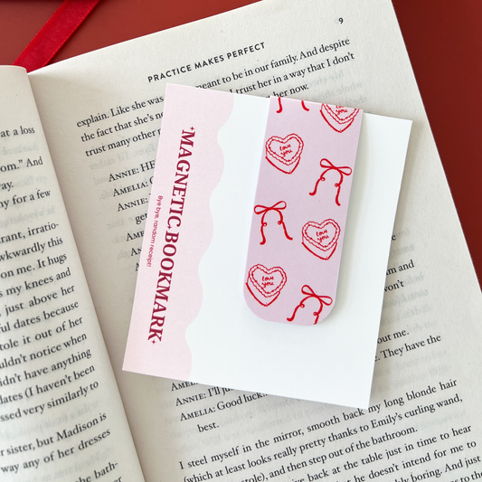 Bows and Hearts Magnetic Bookmark