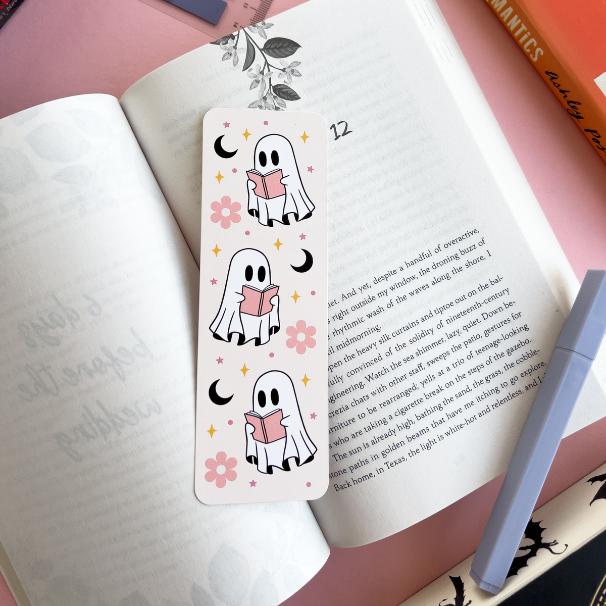 Cute Ghost Halloween Bookmark for Readers