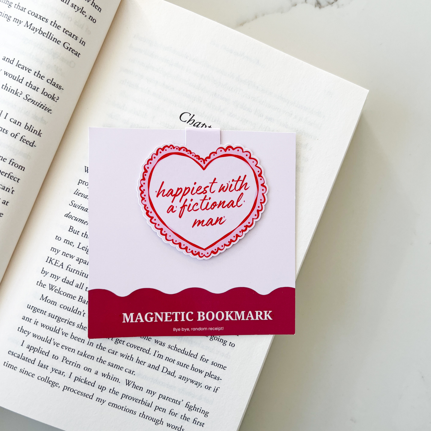 Happiest With A Fictional Man Funny Reader Magnetic Bookmark