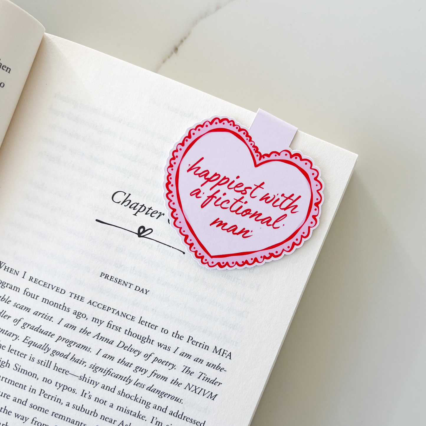 Happiest With A Fictional Man Funny Reader Magnetic Bookmark