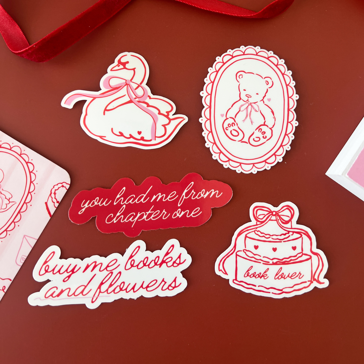 Valentine's Day Bookish Sticker Set
